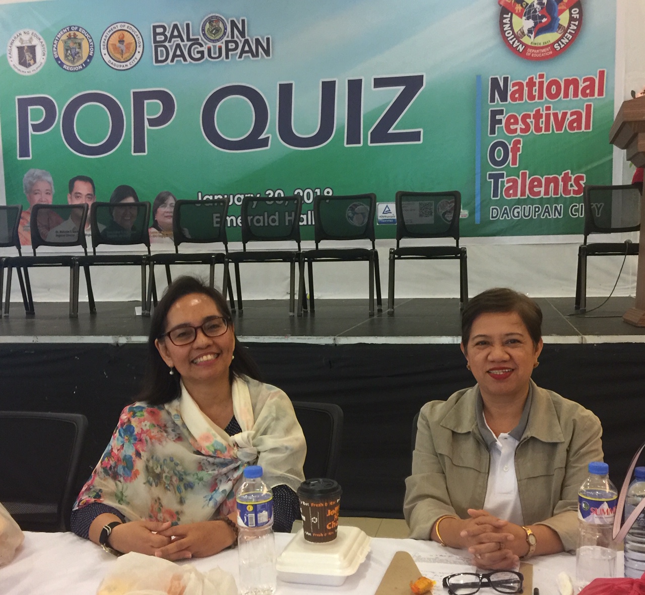 Dr. Nimfa B. Ogena (left) as Pop Quiz judge