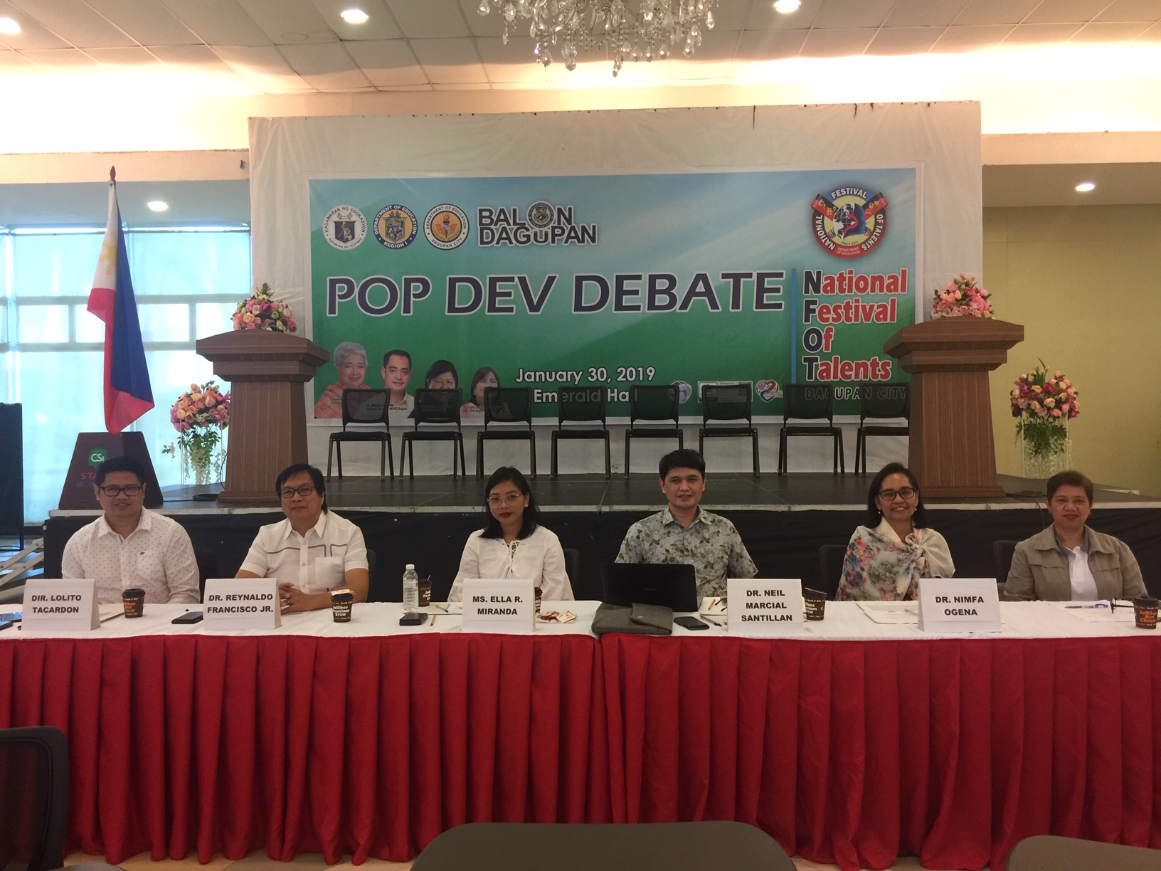 Dr. Nimfa B. Ogena (left) as Pop Quiz judge