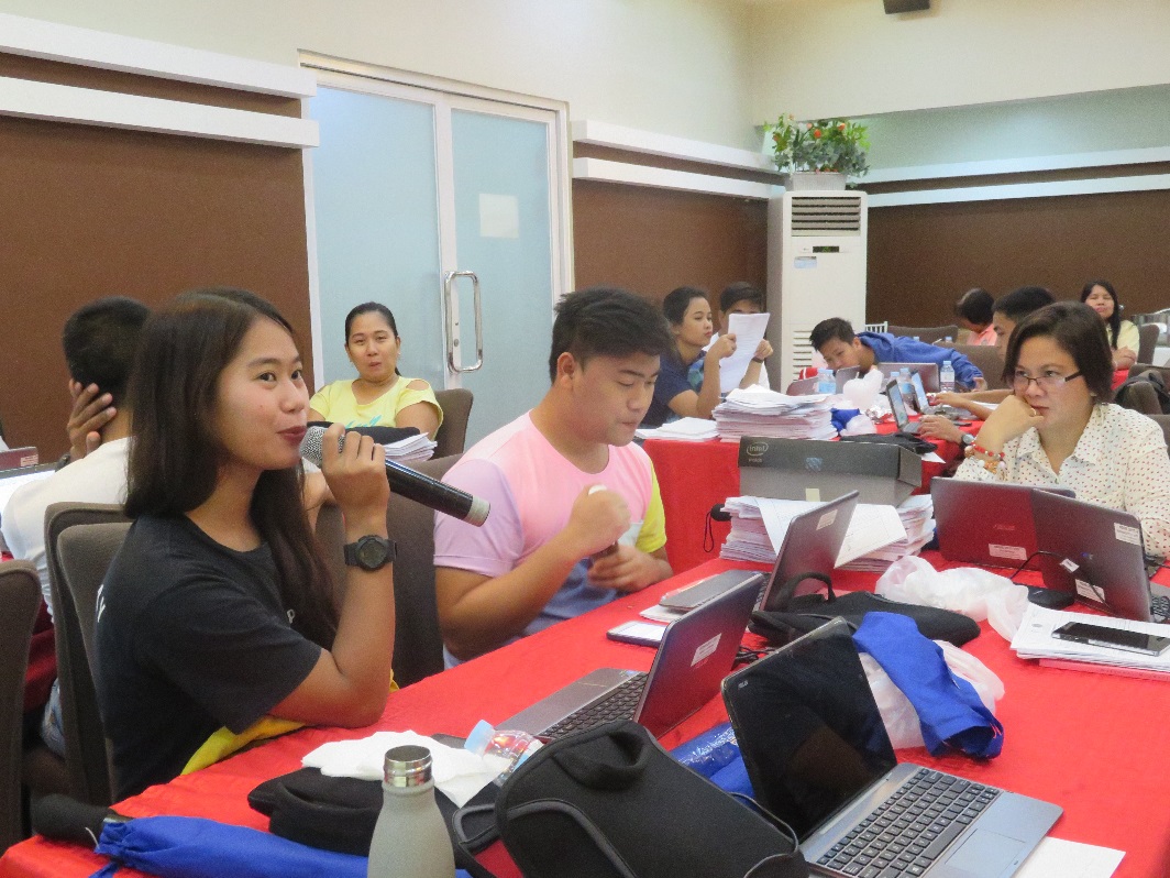A field worker asks a question during the NMS training for Region 3 [Angeles City, Pampanga; June 2018]